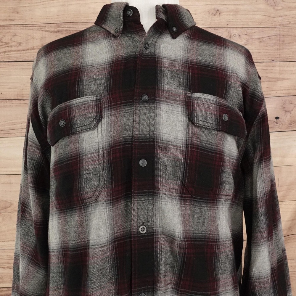 George Shirt Mens 3XL Red Plaid Long Sleeve Button-Up Flannel Pockets Casual